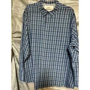 World Wide Sportsman Shirt Mens 3XL XXXL Blue Plaid Vented Fishing Long Sleeve